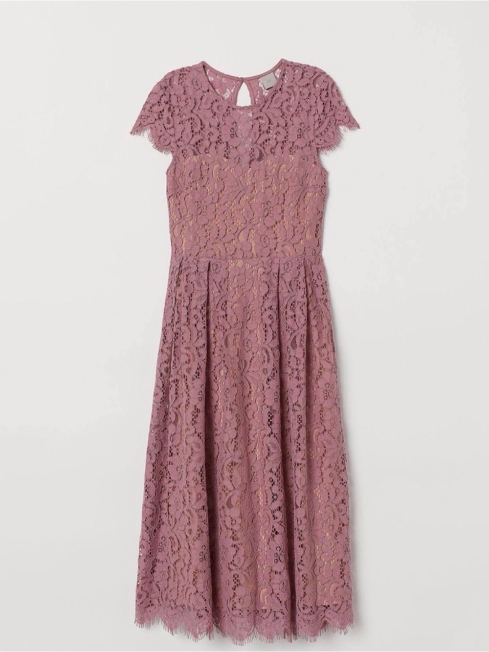 H&M Mauve Lace Midi Dress